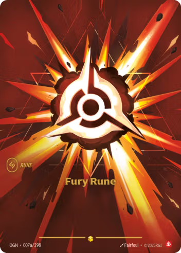 Riftbound Origins 007a/298 Fury Rune (Showcase)
