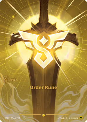 Riftbound Origins 214a/298 Order Rune (Showcase)
