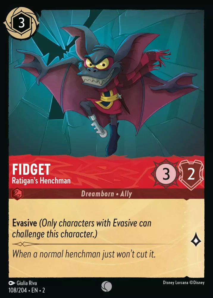 Lorcana Rise of the Floodborn 108/204 Fidget Ratigan's Henchman
