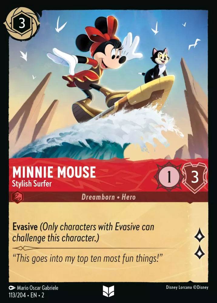 Lorcana Rise of the Floodborn 113/204 Minnie Mouse Stylish Surfer