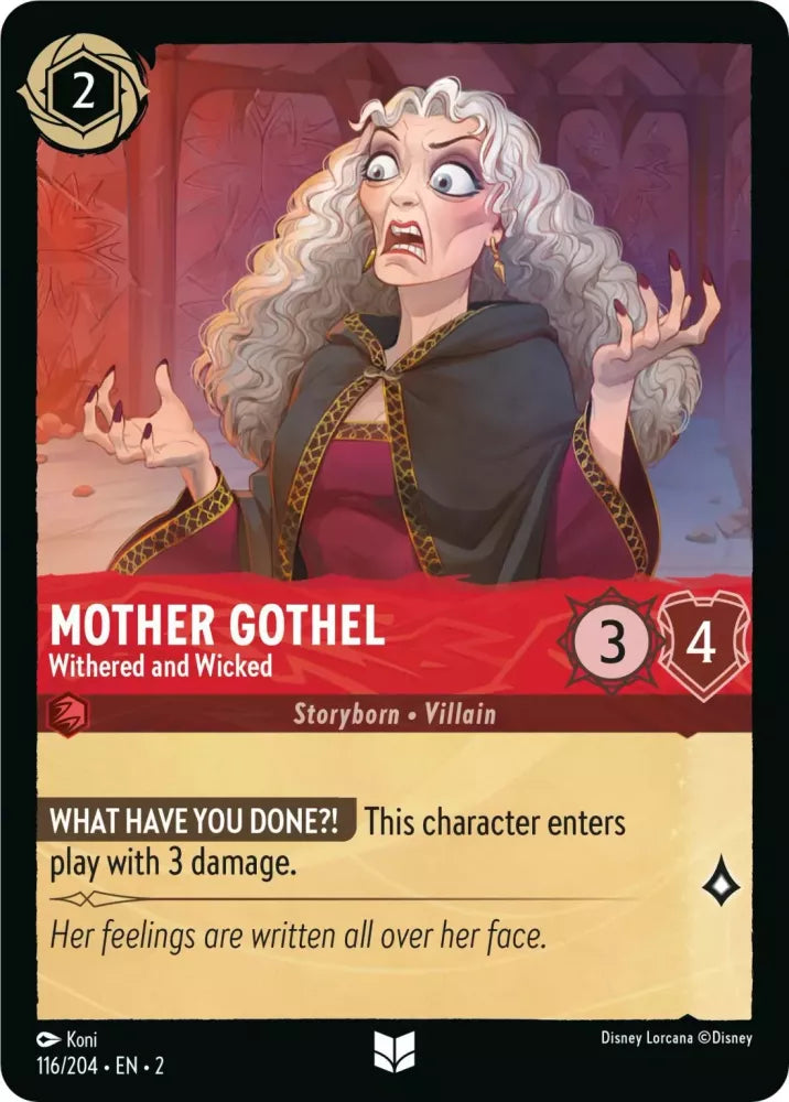Lorcana Rise of the Floodborn 116/204 Mother Gothel Withered and Wicked Foil