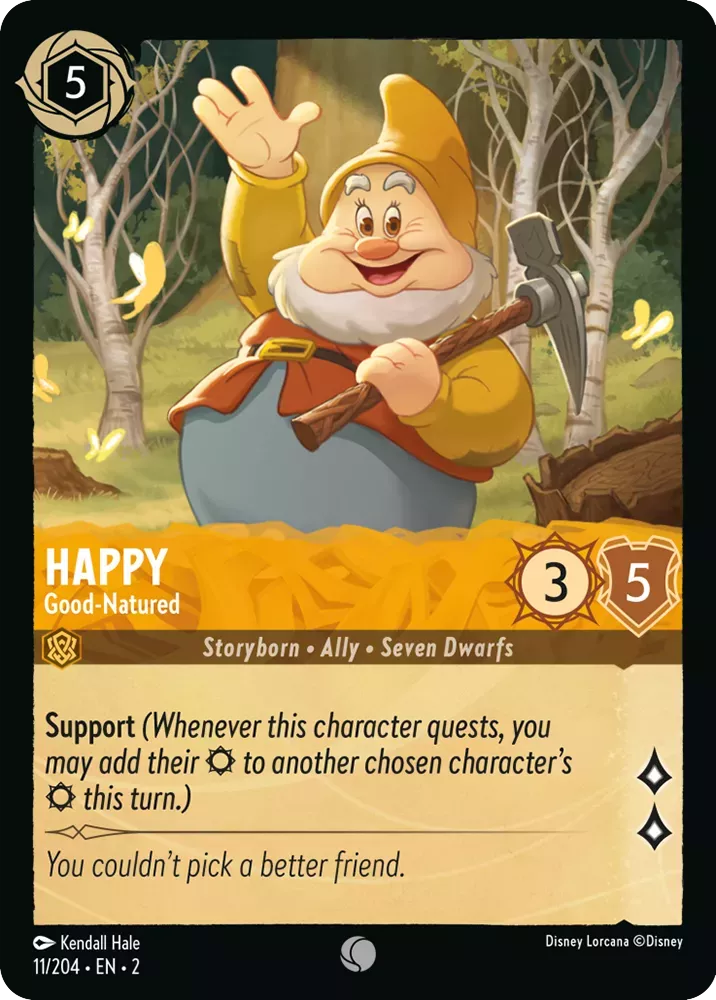 Lorcana Rise of the Floodborn 011/204 Happy Good-Natured Foil