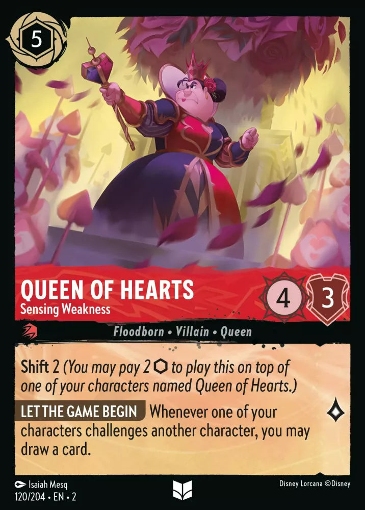 Lorcana Rise of the Floodborn 120/204 Queen of Hearts Sensing Weakness Foil