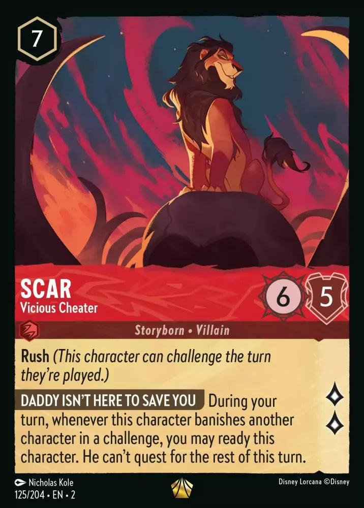 Lorcana Rise of the Floodborn 125/204 Scar Vicious Cheater Foil