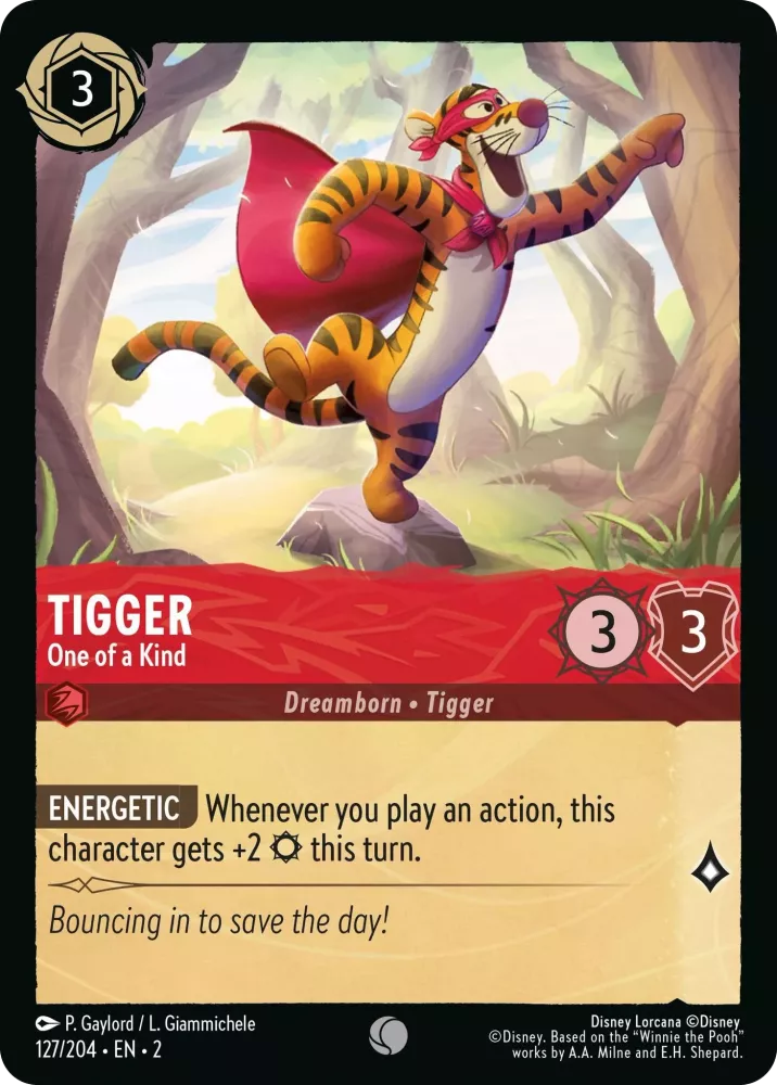 Lorcana Rise of the Floodborn 127/204 Tigger One of a Kind Foil