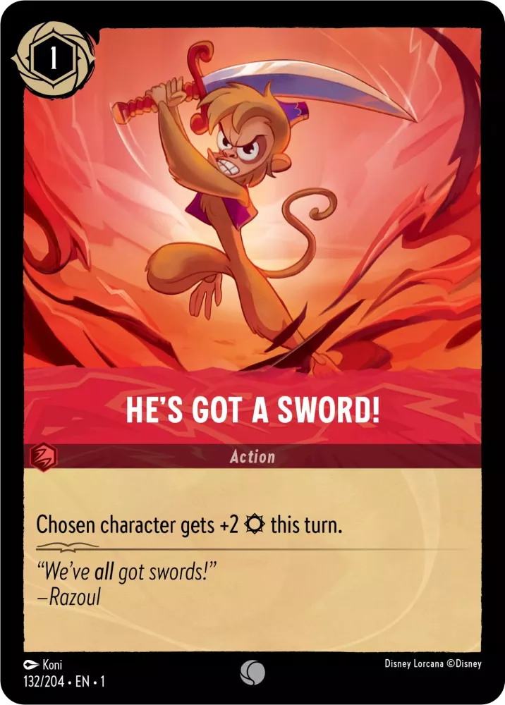 Lorcana The First Chapter 132/204 He's Got A Sword Foil