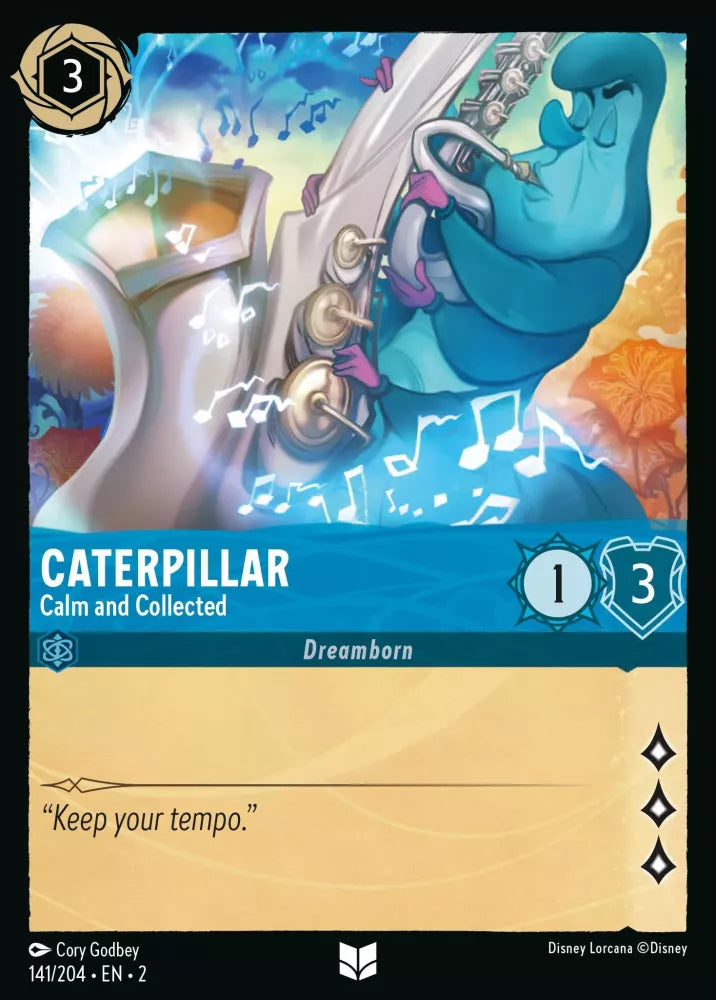 Lorcana Rise of the Floodborn 141/204 Caterpillar Calm and Collected Foil