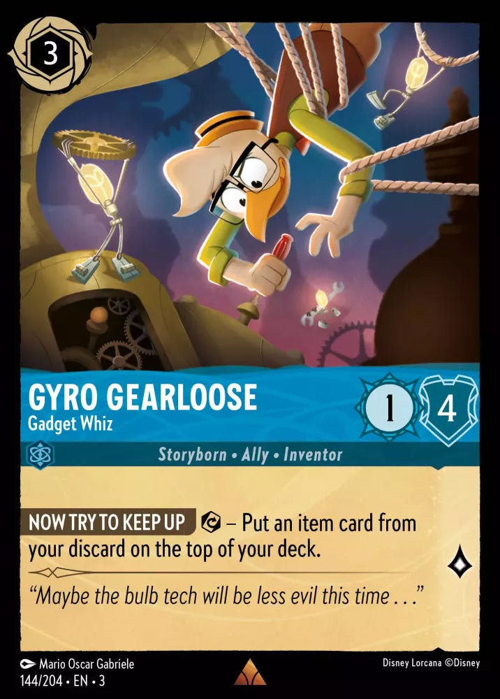 Lorcana Into the Inklands 144/204 Gyro Gearloose Gadget Whiz Foil