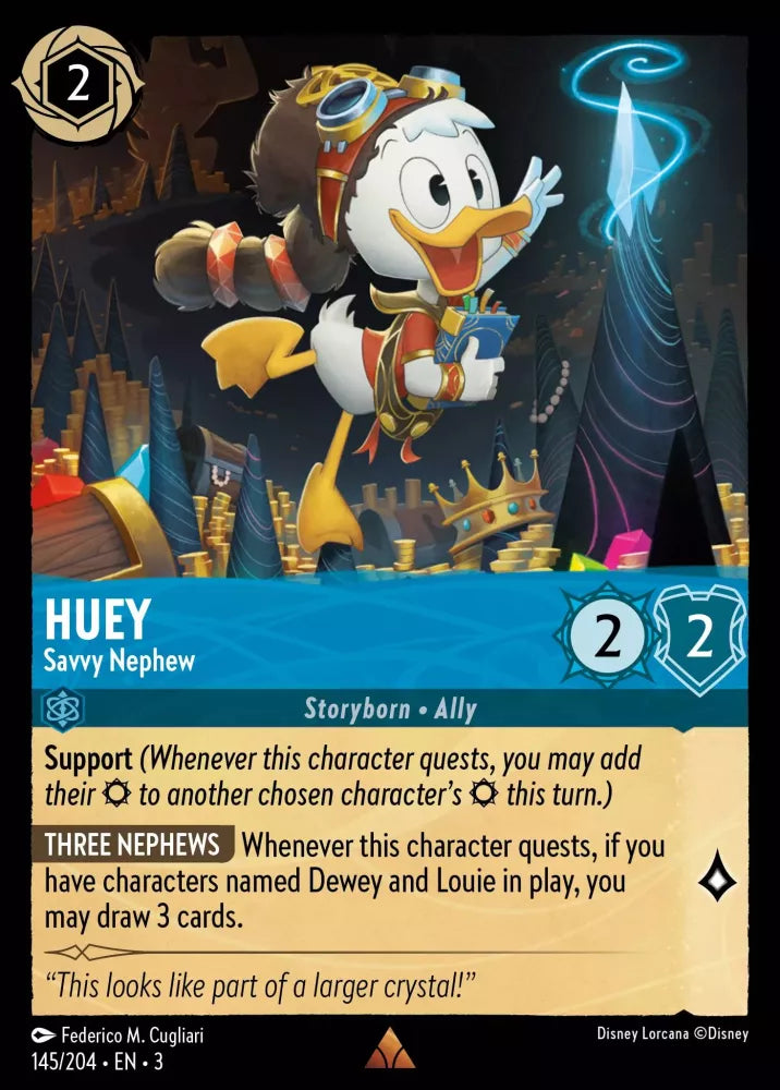 Lorcana Into the Inklands 145/204 Huey Savvy Nephew