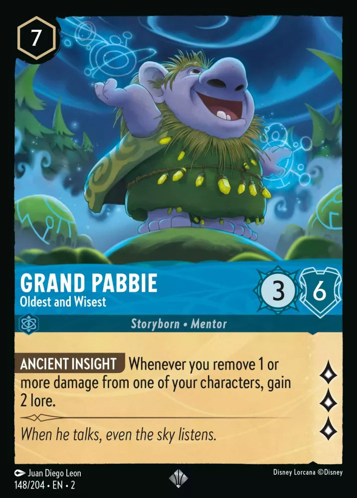Lorcana Rise of the Floodborn 148/204 Grand Pabbie Oldest and Wisest Foil