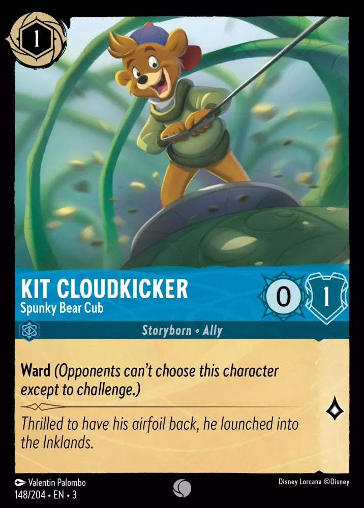 Lorcana Into the Inklands 148/204 Kit Cloudkicker Spunky Bear Cub Foil