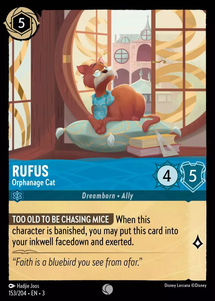 Lorcana Into the Inklands 153/204 Rufus Orphanage Cat Foil