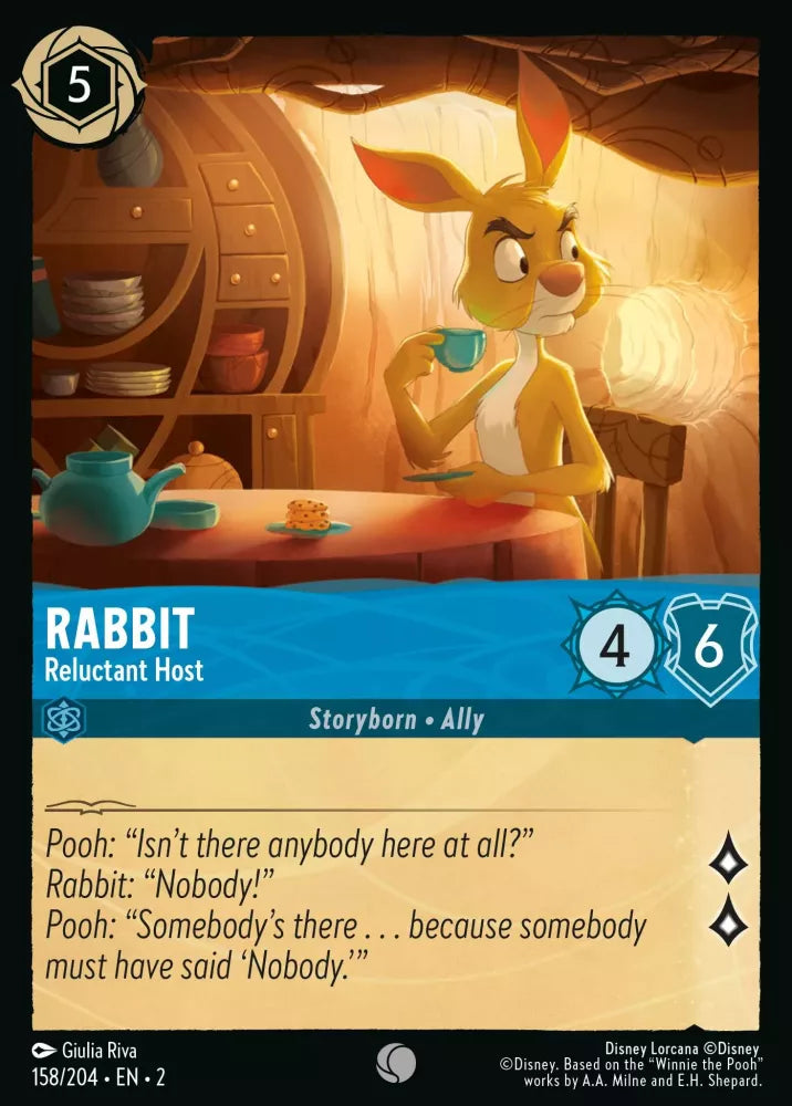 Lorcana Rise of the Floodborn 158/204 Rabbit Reluctant Host Foil
