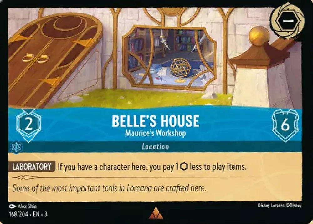 Lorcana Into the Inklands 168/204 Belle's House Maurice's Workshop Foil