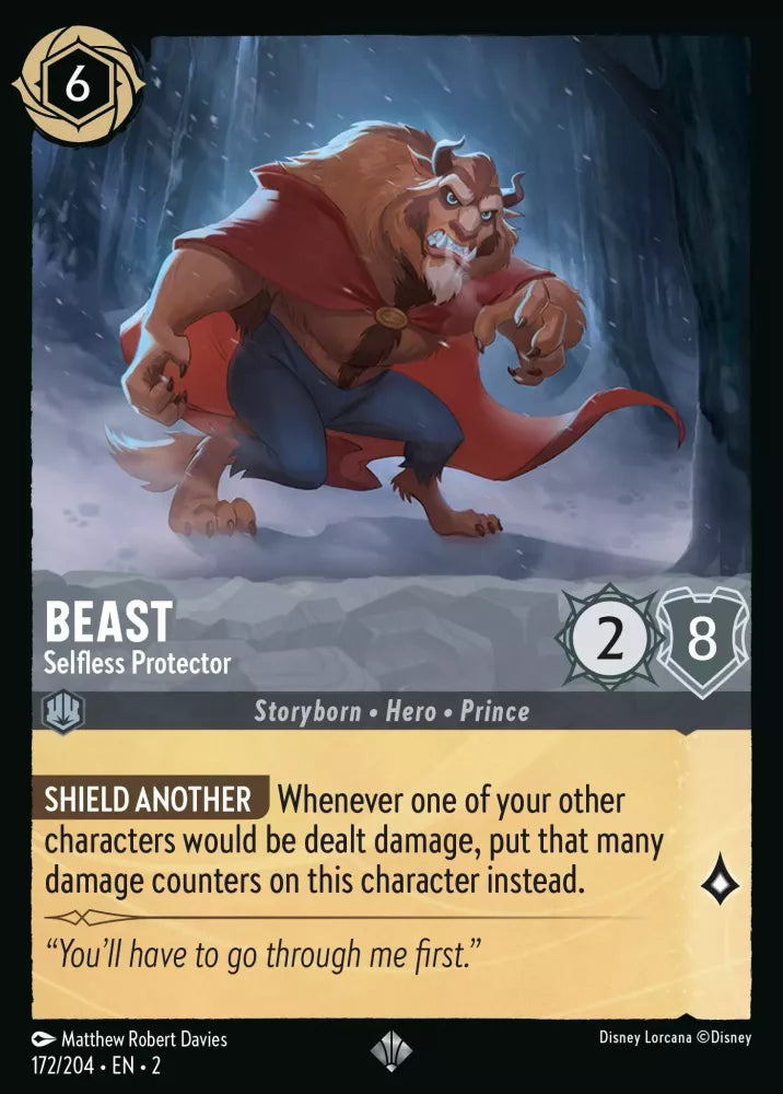 Lorcana Rise of the Floodborn 172/204 Beast Selfless Protector Foil