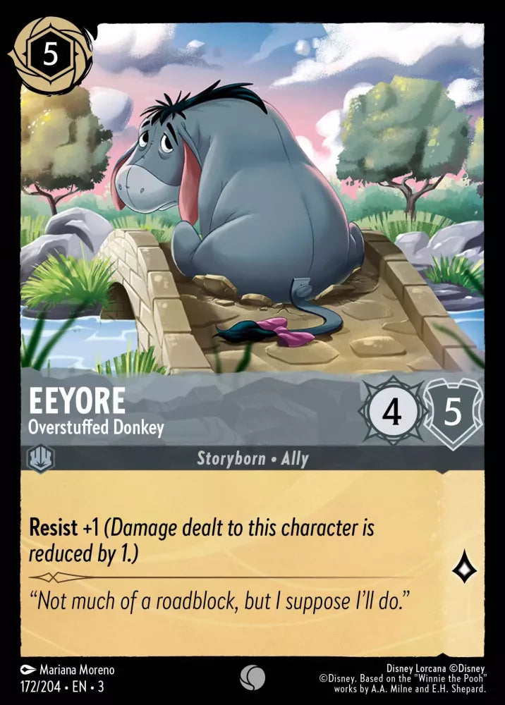 Lorcana Into the Inklands 172/204 Eeyore Overstuffed Donkey Foil