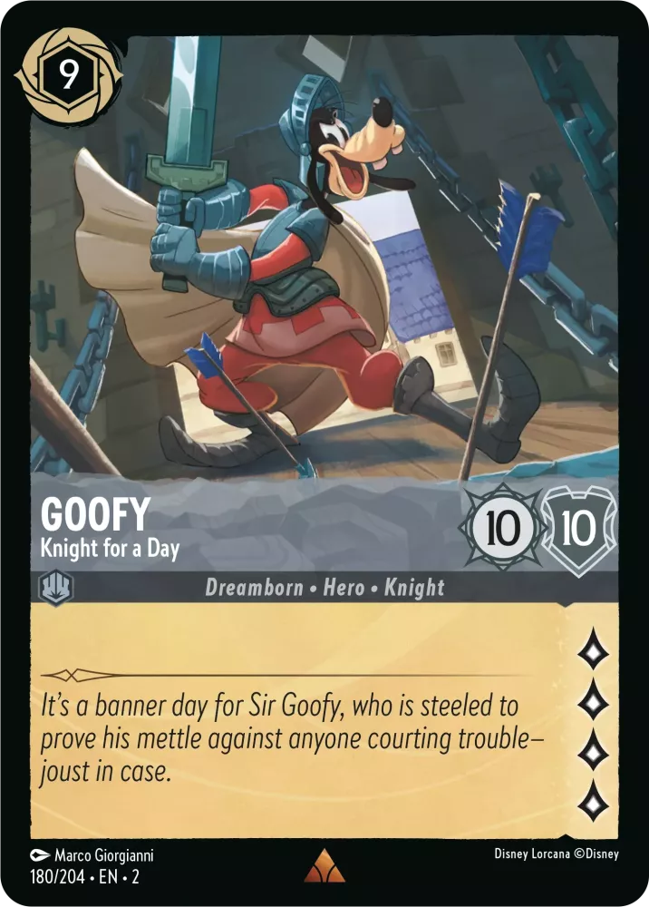 Lorcana Rise of the Floodborn 180/204 Goofy Knight for a Day