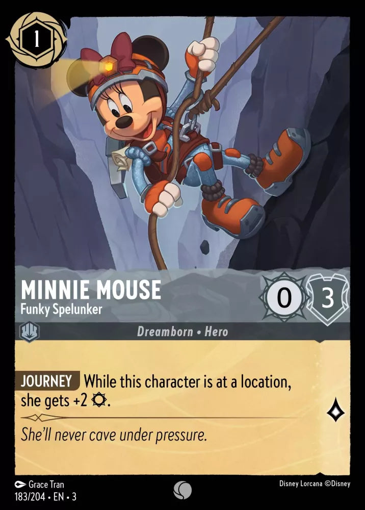 Lorcana Into the Inklands 183/204 Minnie Mouse Funky Spelunker Foil