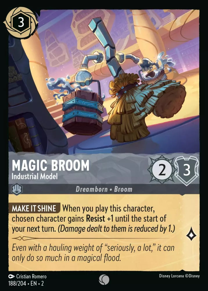 Lorcana Rise of the Floodborn 188/204 Magic Broom Industrial Model Foil