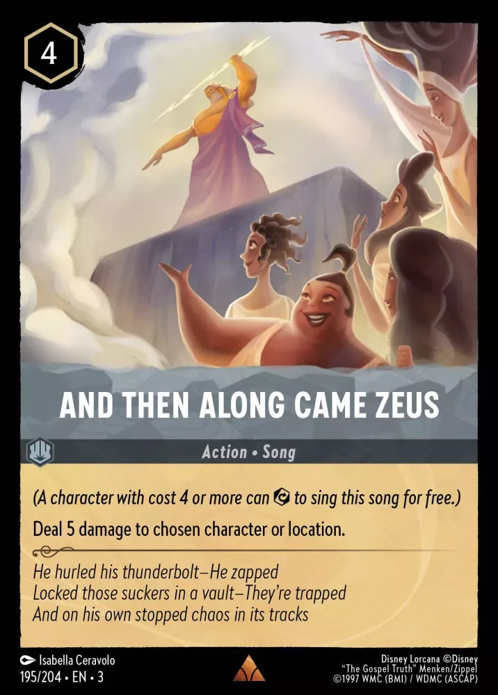 Lorcana Into the Inklands 195/204 And Then Along Came Zeus Foil