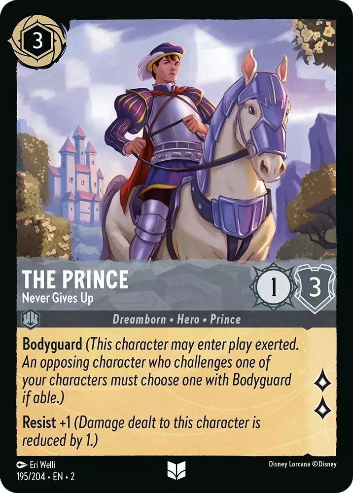 Lorcana Rise of the Floodborn 195/204 The Prince Never Gives Up Foil
