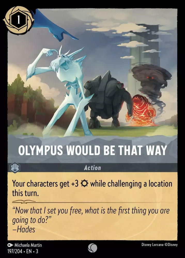 Lorcana Into the Inklands 197/204 Olympus Would Be That Way Foil