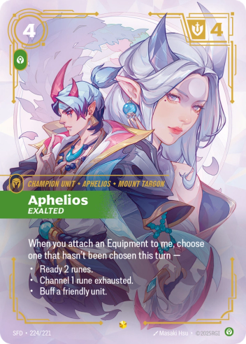 Riftbound Spiritforged 224/221 Aphelios Exalted (Showcase)