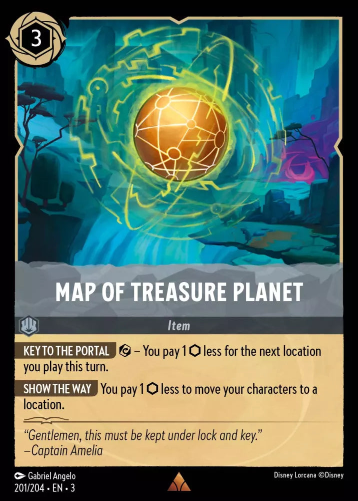 Lorcana Into the Inklands 201/204 Map of Treasure Planet Foil