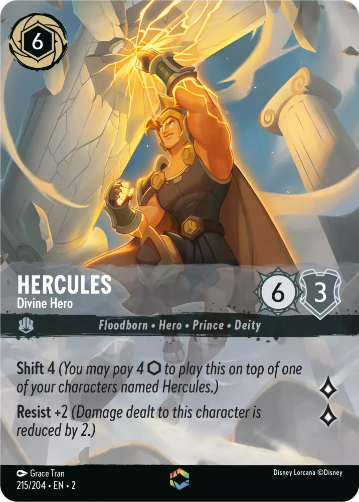 Lorcana Rise of the Floodborn 215/204 Hercules Divine Hero Enchanted Rare