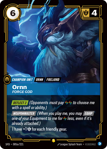 Riftbound Spiritforged 085a/221 Ornn Forge God (Showcase)
