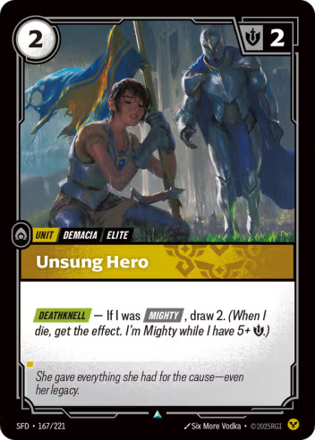 Riftbound Spiritforged 167/221 Unsung Hero Foil