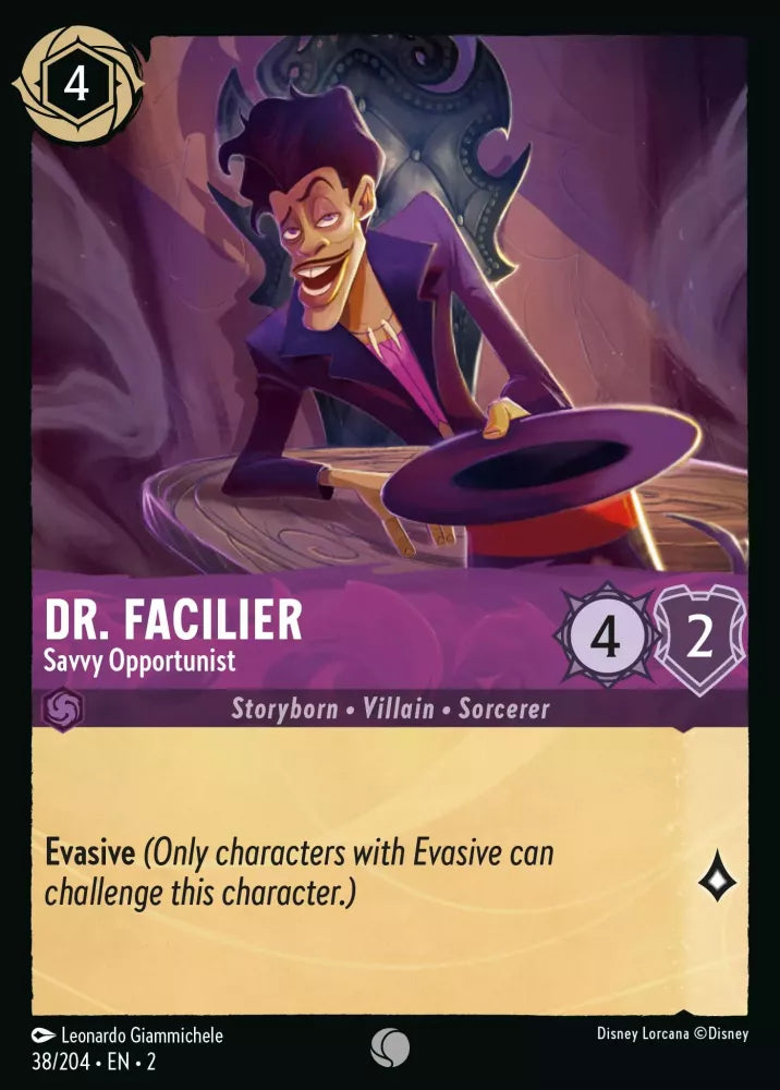 Lorcana Rise of the Floodborn 038/204 Dr. Facilier Savvy Opportunist