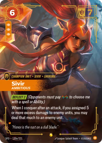 Riftbound Spiritforged 120a/221 Sivir Ambitious (Showcase)