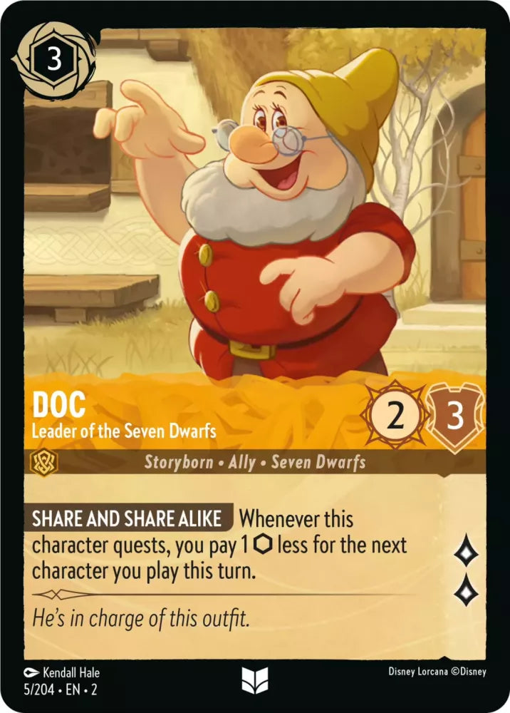 Lorcana Rise of the Floodborn 005/204 Doc Leader of the Seven Dwarfs Foil