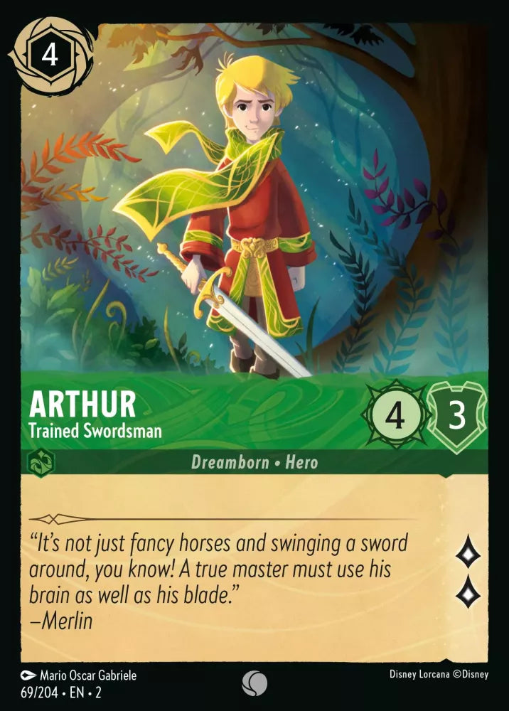 Lorcana Rise of the Floodborn 069/204 Arthur Trained Swordsman Foil