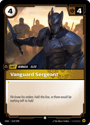 Riftbound Origins 219/298 Vanguard Sergeant Foil