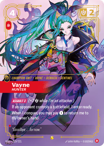 Riftbound Spiritforged 223/221 Vayne Hunter (Showcase)