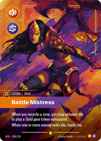 Riftbound Spiritforged 250/221 Sivir Battle Mistress (Showcase)