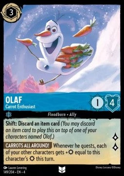 Lorcana Ursula's Return 149/204 Olaf Carrot Enthusiast Foil