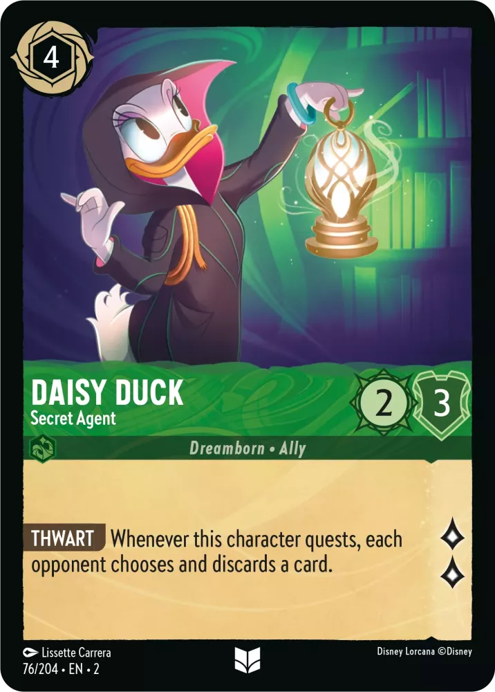 Lorcana Rise of the Floodborn 076/204 Daisy Duck Secret Agent Foil