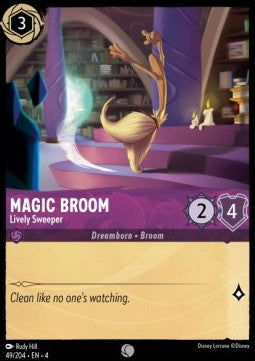 Lorcana Ursula's Return 049/204 Magic Broom Lively Sweeper Foil
