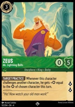 Lorcana Ursula's Return 092/204 Zeus Mr. Lightning Bolts Foil