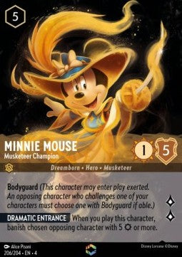 Lorcana Ursula's Return 206/204 Minnie Mouse Musketeer CHampion Enchanted Rare