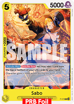 OPTCG The Best Vol.2 PRB02-P-073 Sabo PRB Foil