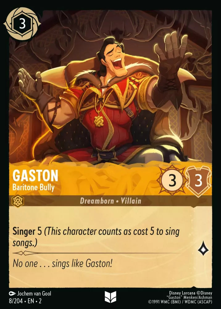 Lorcana Rise of the Floodborn 008/204 Gaston Baritone Bully