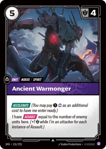 Riftbound Spiritforged 131/221 Ancient Warmonger Foil
