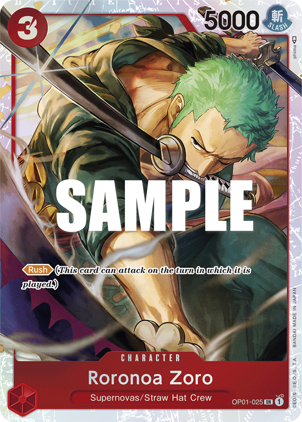 OPTCG Ultra Deck The Three Captains OP01-025 Roronoa Zoro (SR)