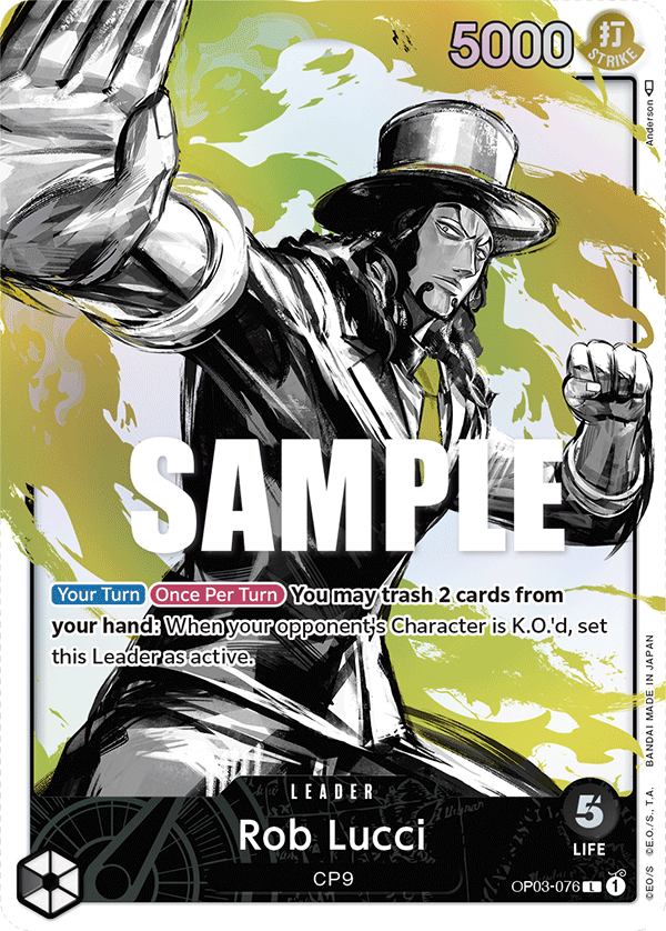 OPTCG Pillars of Strength OP03-076 Rob Lucci (Leader) Alternate Art
