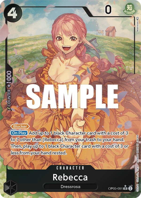 OPTCG Awakening of the New Era OP05-091 Rebecca (SR) Alternate Art