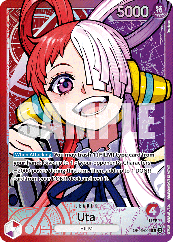 OPTCG Wings of the Captain OP06-001 Uta (Leader) Alternate art